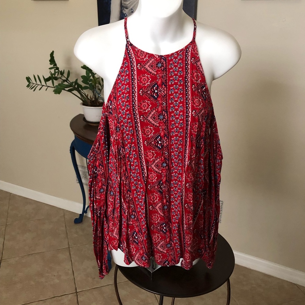 Hollister Cold Shoulder long Sleeve Top S